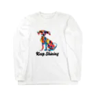 G.O.A.T.designのカラフルな模様を身に纏った犬 Long Sleeve T-Shirt