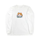 ロボなねこちゃんのスマホ中毒だにゃあ ロングスリーブTシャツ