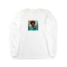 qloの海の世界を楽しむ女性 Long Sleeve T-Shirt