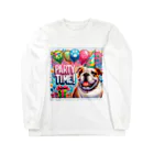 keikei5の今日はパーティータイム! 元気いっぱいのブルくん Long Sleeve T-Shirt