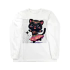 ベリーBellyの黒猫ベリーダンス ロングスリーブTシャツ