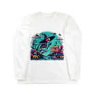 かるるんショップの骸骨紳士シリーズ　雨ニモマケズ、風ニモマケズ Long Sleeve T-Shirt