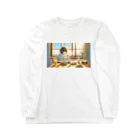 太い居候のAIが考える穏やかな朝 Long Sleeve T-Shirt