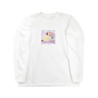 人間界で生きるわんこ | 犬イラストのお花を愛でるわんこ（AIイラスト） Long Sleeve T-Shirt