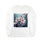 Navel Sky AIの水に咲く桜 ロングスリーブTシャツ