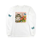 Y m @Y's shopの猫とチューリップ Long Sleeve T-Shirt