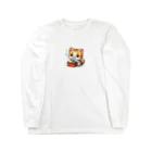 子猫カーニバルの子猫のお弁当タイム ロングスリーブTシャツ