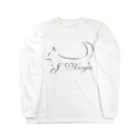 ORCATのI Love Corgis 尻尾あり（ロゴブラック） ロングスリーブTシャツ