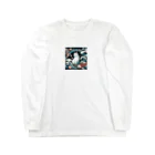 EMAKIの和紋様 x 猫　鯉と桜と波 Long Sleeve T-Shirt