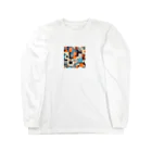 オーロラの里のジオメトリック・フューチャー Long Sleeve T-Shirt