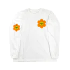 Bepppin3Companyのレトロフラワー♡オレンジ ロングスリーブTシャツ