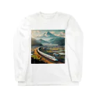 かっぱの店の新幹線と富士山 Long Sleeve T-Shirt