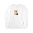 Y m @Y's shopの猫と薔薇　パールver. Long Sleeve T-Shirt