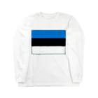 お絵かき屋さんのエストニアの国旗 ロングスリーブTシャツ