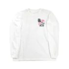 RetrowaveFlowerのRetrowaveFlower-薔薇(ピンク)- ロングスリーブTシャツ