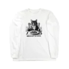 黒猫ファブリックのBreakfast as usual Long Sleeve T-Shirt