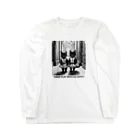 黒猫ファブリックの"COME PLAY WITH US, KITTY"（子猫ちゃん私達と遊ぼうよ） Long Sleeve T-Shirt