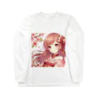 Japan-sakuraの桜の乙姫 ロングスリーブTシャツ