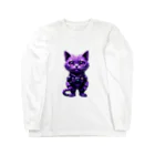 メロンパン猫の宇宙に連れてってくれる猫 ロングスリーブTシャツ