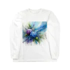 June06の紫陽花と雨【水彩画風シリーズ】 Long Sleeve T-Shirt