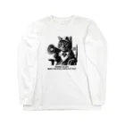 黒猫ファブリックのDrama is life with the dull cats cut out. ロングスリーブTシャツ