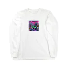 AI妖怪大図鑑のネオン妖怪　エモナ Long Sleeve T-Shirt