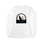 万事屋の猫のシルエットが美しい Long Sleeve T-Shirt