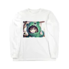 neko_28の恐竜の着ぐるみを着た女の子 ロングスリーブTシャツ