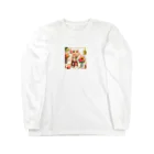 adjustのフラワーアレンジメントをしているかわいいウーパールーパー Long Sleeve T-Shirt