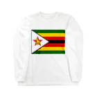 お絵かき屋さんのジンバブエの国旗 ロングスリーブTシャツ