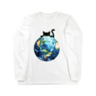 amecatsの地球と黒猫 Long Sleeve T-Shirt