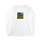 Sunbathingのヒマワリと共に飛ぶ蛍 Long Sleeve T-Shirt