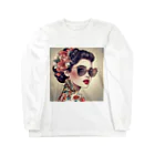 Chama's shopの美女と花 Long Sleeve T-Shirt