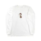 Sakikoのほっとひと息つく女の子　カフェ　ブラウン Long Sleeve T-Shirt