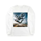 Bikers' Galleryの迫力満点 フリースタイルモトクロス バックフリップ ポスター – エクストリームスポーツ アート Long Sleeve T-Shirt