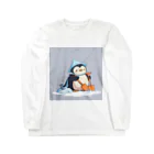ganeshaのかわいいペンギンとおもちゃのシャベル ロングスリーブTシャツ