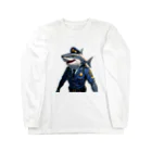 れいの海の守護者：クールな警察鮫 ロングスリーブTシャツ
