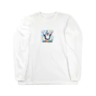 まんじゅ王国のこのキュートなペンギンがお祝いムード全開 Long Sleeve T-Shirt