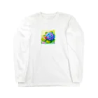 かるるんショップのあじさいとカタツムリ　雨上がり Long Sleeve T-Shirt