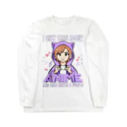 World_Teesのアニメガール - アニメと多分3人くらいしか興味がない ロングスリーブTシャツ