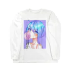 World_Teesのバブルガムを噛むアニメガール 日本の美学 アニメオタク Long Sleeve T-Shirt