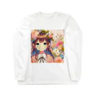 ピクセルパレットの可愛い女の子とお花10 ロングスリーブTシャツ