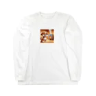 サウナーグッズショップの可愛い子犬がサウナでととのう Long Sleeve T-Shirt