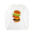 モツ煮子のフレッシュなハンバーガー ロングスリーブTシャツ