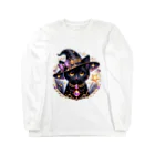 黒猫ギャラリー🐈‍⬛の黒猫の魔法使い Long Sleeve T-Shirt