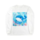 ハートフルの愛らしいクジラさん癒しグッズ Long Sleeve T-Shirt