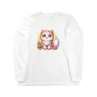 Nekko…🐾の可愛いにゃんこちゃん ロングスリーブTシャツ