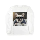 SI-SAAのおやすみBOSS犬 ロングスリーブTシャツ