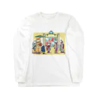 freehandの浮世絵猫のお風呂屋さん Long Sleeve T-Shirt