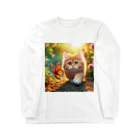 yellow roseの猫のお散歩 Long Sleeve T-Shirt